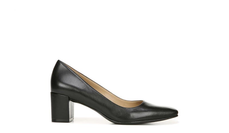 Naturalizer Womens Karina Low Block Heel Square Toe Pump,Black Leather,8.5 Wide - Image 3