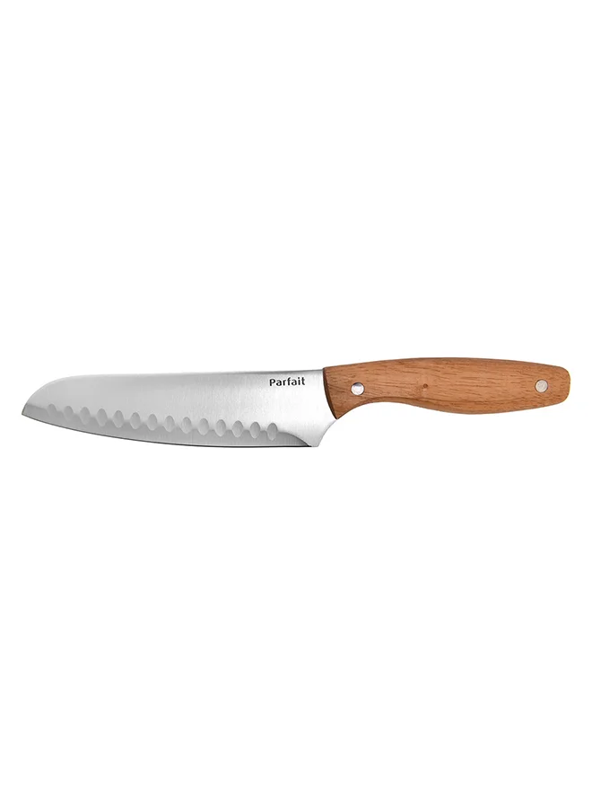 PARFAIT Kitchen Santoku Knife with Wooden Handle Silver and Brown 2.6 x 4.5 x 31.5 cm N-A555KD0012
