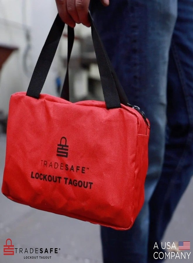 TRADESAFE Lockout Tagout Bag for Loto Devices - Polyester Canvas Lock Out Tag Out Kit, Heavy Duty Lockout Bag with Handles, 9-3/8 x 5-1/2 x 4-5/16 inches - Image 5