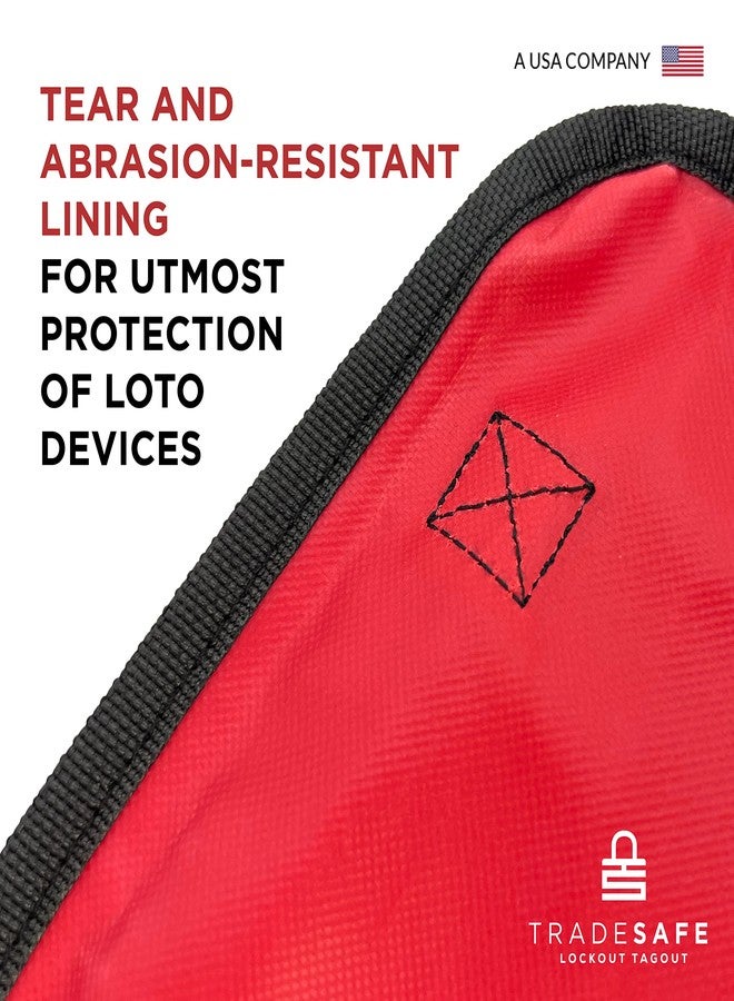 TRADESAFE Lockout Tagout Bag for Loto Devices - Polyester Canvas Lock Out Tag Out Kit, Heavy Duty Lockout Bag with Handles, 9-3/8 x 5-1/2 x 4-5/16 inches - Image 4