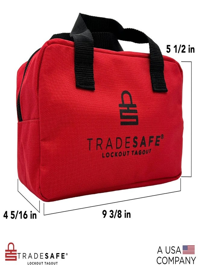 TRADESAFE Lockout Tagout Bag for Loto Devices - Polyester Canvas Lock Out Tag Out Kit, Heavy Duty Lockout Bag with Handles, 9-3/8 x 5-1/2 x 4-5/16 inches - Image 2