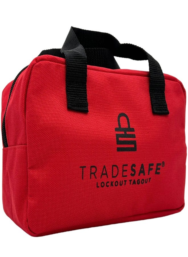 TRADESAFE Lockout Tagout Bag for Loto Devices - Polyester Canvas Lock Out Tag Out Kit, Heavy Duty Lockout Bag with Handles, 9-3/8 x 5-1/2 x 4-5/16 inches - Image 1