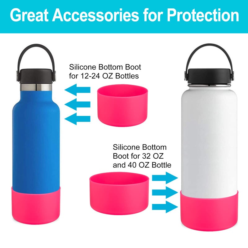 DBIW Boot for Hydro Flask 12-40 OZ Water Bottle/Stanley Tumbler, Bottom Boots for Hydroflask Sports Water Bottles, Silicone Bottom Cover Sleeve (Pink, Fits Hydroflask 32 40 oz Bottles) - Image 3