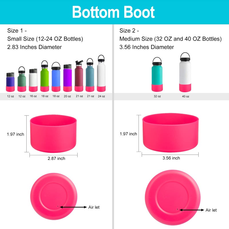 DBIW Boot for Hydro Flask 12-40 OZ Water Bottle/Stanley Tumbler, Bottom Boots for Hydroflask Sports Water Bottles, Silicone Bottom Cover Sleeve (Pink, Fits Hydroflask 32 40 oz Bottles) - Image 2