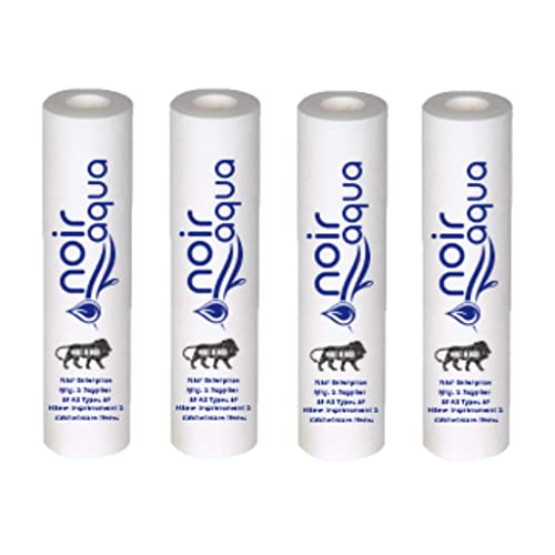 Noir Aqua - PP Spun Filter for All type RO Water Purifiers (4 Piece, White, 10 Inch, 5 Micron) - RO Spun Filter Cartridge Sponge Replacement Water Filter Candle - Image 1