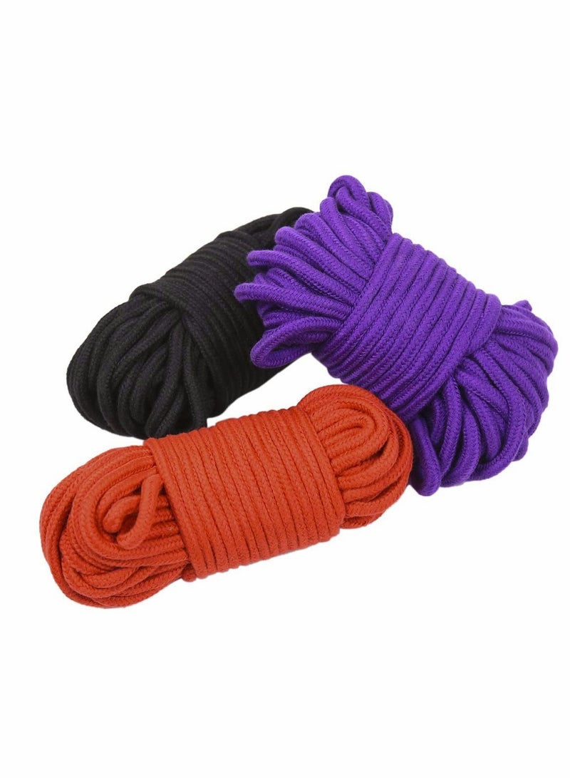 Excefore 2 Roll 10M Purple Soft Cotton Rope, Natural Durable Long Cotton Rope for Crafts Wall Hangings Plant Hangers Knotting - Image 4