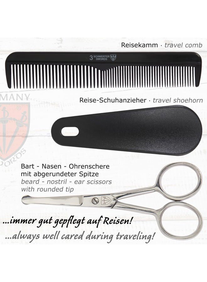 3 Swords Germany brand quality 10 piece manicure pedicure grooming kit set for professional finger & toe nail care tweezers file clipper fashion leather case in gift box, Made by 3 Swords (02570 ) - Image 4