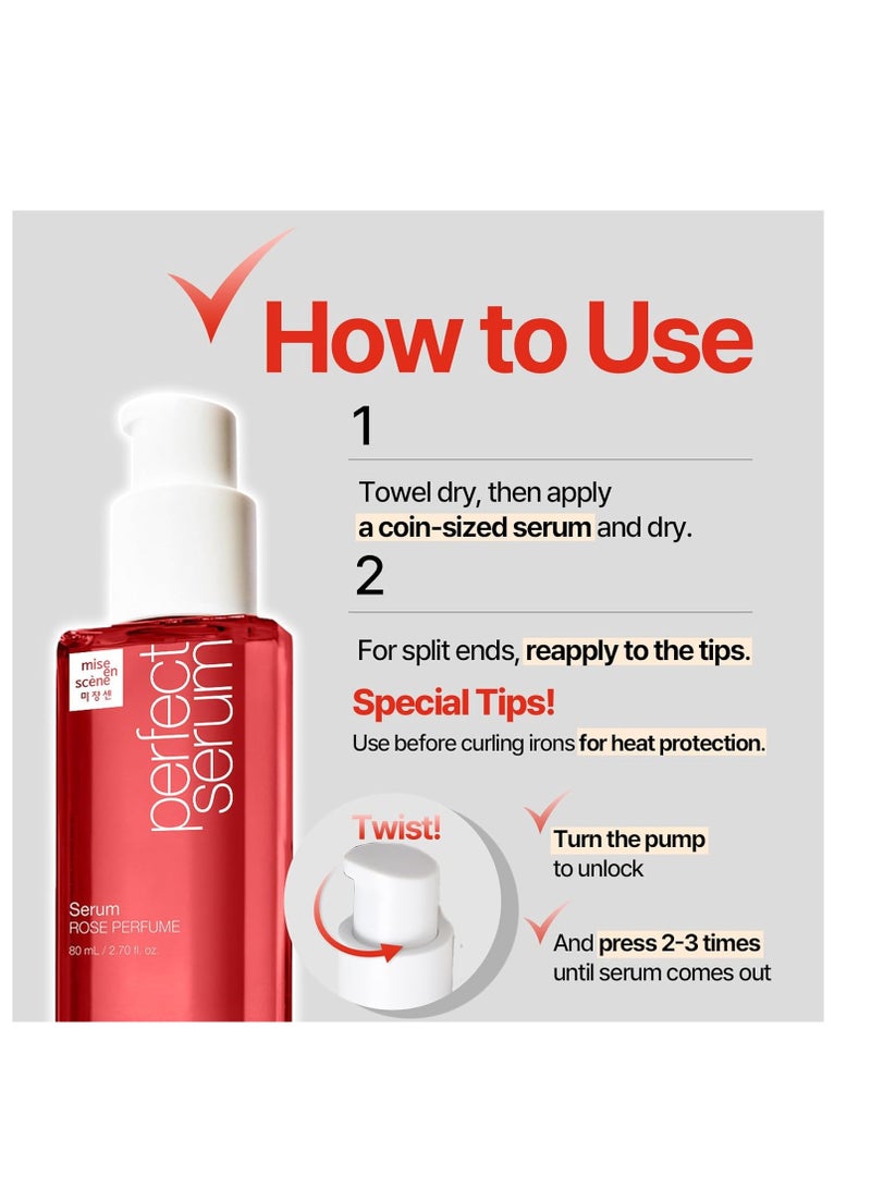 ميز أون سيين Mise En Scene مصل عطر الورد المثالي للشعر المتضرر والمبيض 80 مل - Image 3