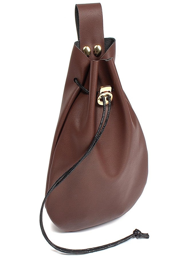 SUMGOGO Leather Belt Pouch Medieval Vintage Renaissance Viking LARP Cosplay Costumes Drawstring Coin Purse Phone Holder Waist Bag (Brown) - Image 1