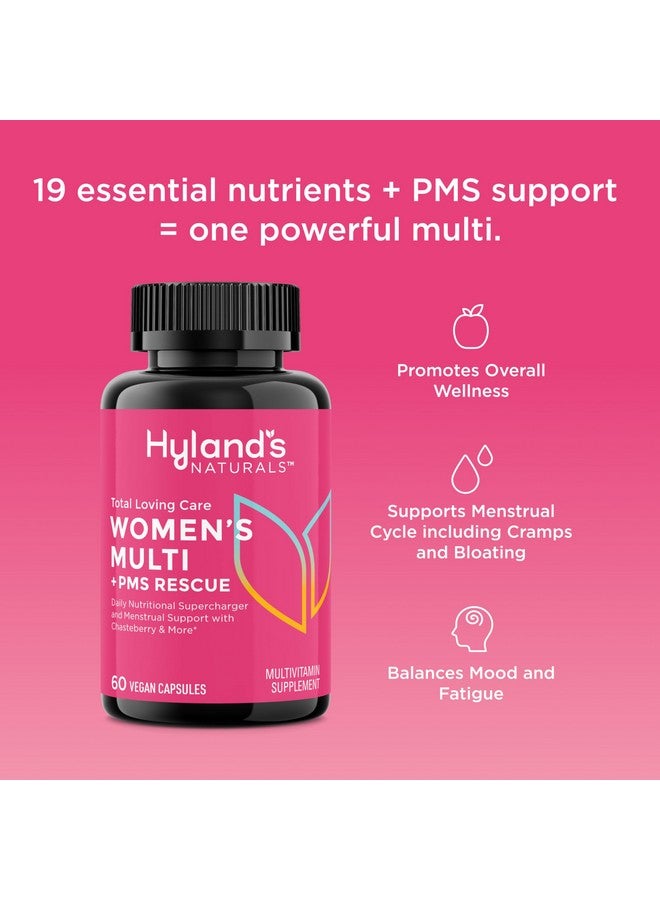 Hyland's Total Loving Care Multivitamin for Women and PMS Rescue, 60 Vegan Capsules with L-Theanine for Focus and Stress Relief Support with Chasteberry and Dong Quai for Menstrual Support - Image 2