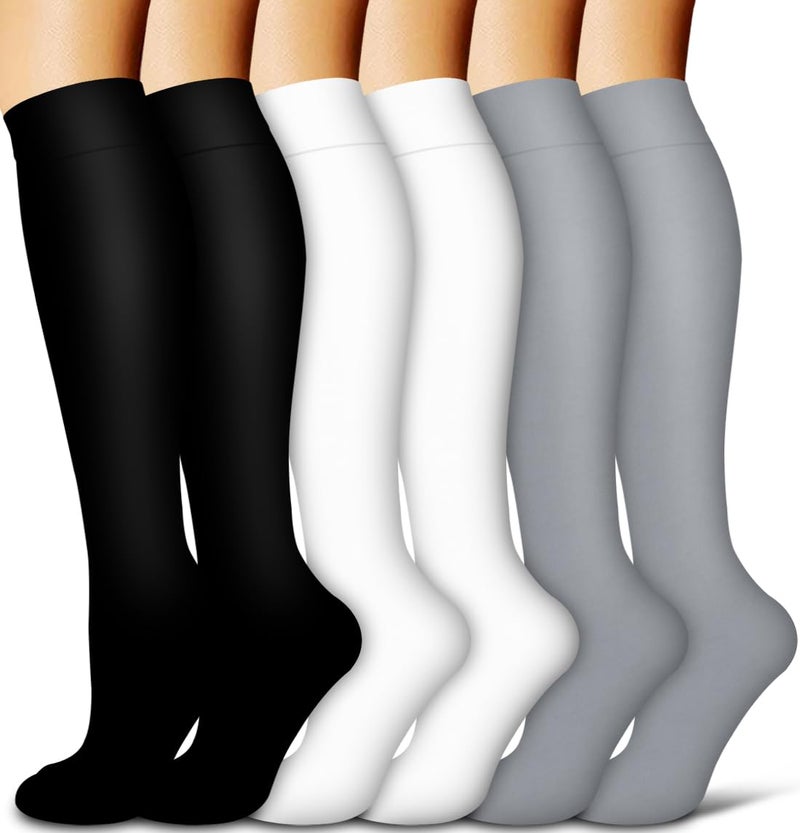 COOLOVER Copper Compression Socks for Women and Men(6 Pairs)-Best Support for Running, Athletic, Nursing, Travel - Image 1