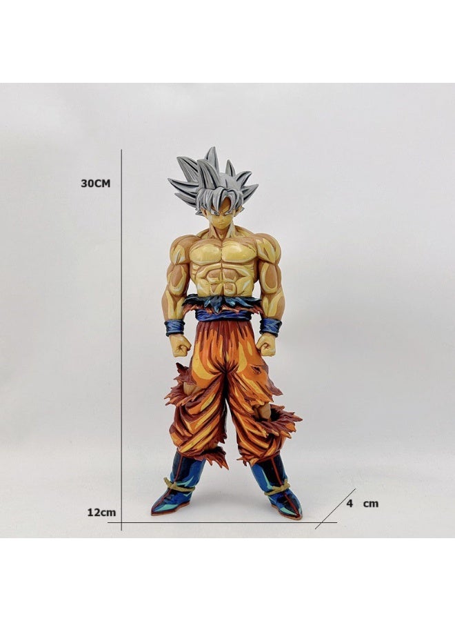 HALAMODO Dragon Ball Super Saiyan Silver-haired Goku 30CM Figure, Ideal Desktop and PC Case Decoratio - Image 3