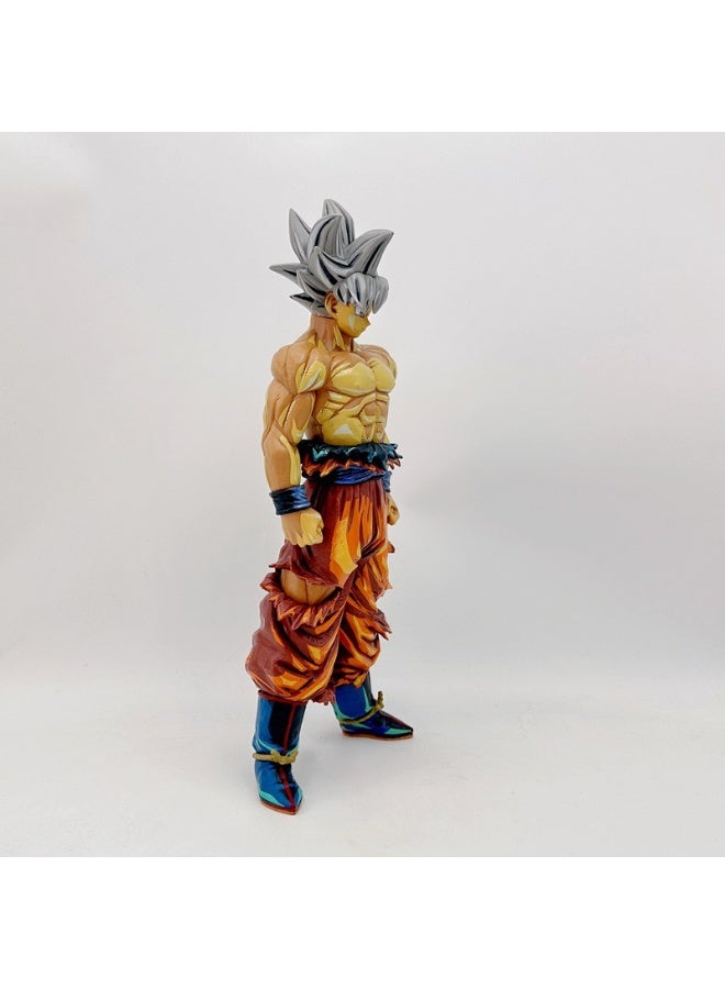 HALAMODO Dragon Ball Super Saiyan Silver-haired Goku 30CM Figure, Ideal Desktop and PC Case Decoratio - Image 4