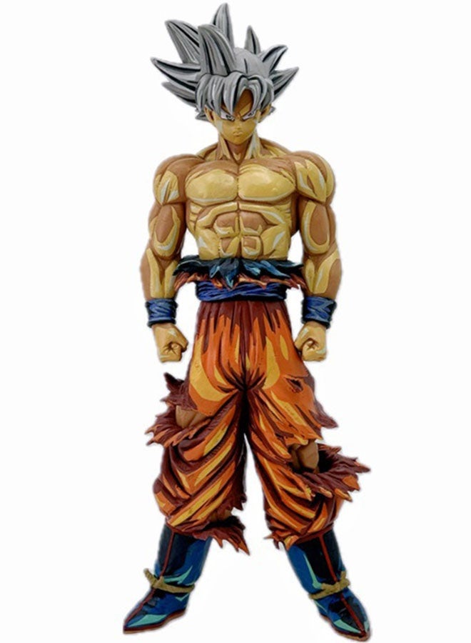 Halamodo Dragon Ball Super Saiyan Silver-haired Goku 30CM Figure, Ideal Desktop and PC Case Decoratio - Image 1