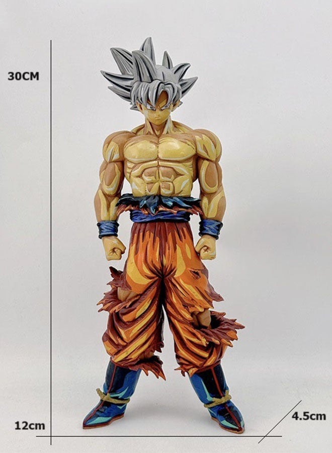 Halamodo Dragon Ball Super Saiyan Silver-haired Goku 30CM Figure, Ideal Desktop and PC Case Decoratio - Image 2