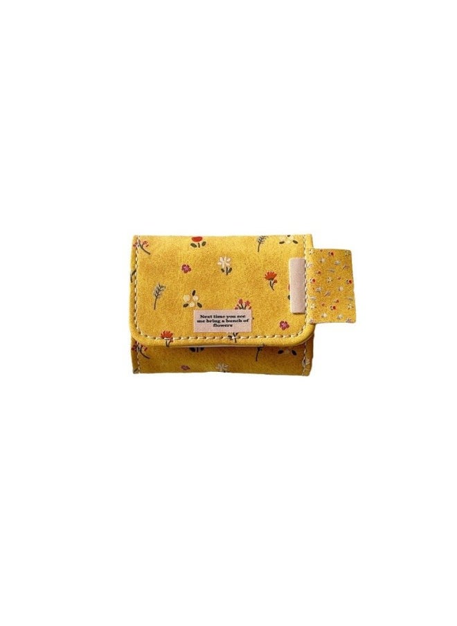 Generic - Creative Flip Cover Leather Case Yellow Bottom Floral For Apple AirPods1/2 Bluetooth Headset Pro Protective Case For 3/4 Soft-Color:Leather Case With Yellow Background Floral-Applicable Models:Airpods 1/2 Generation - Image 1