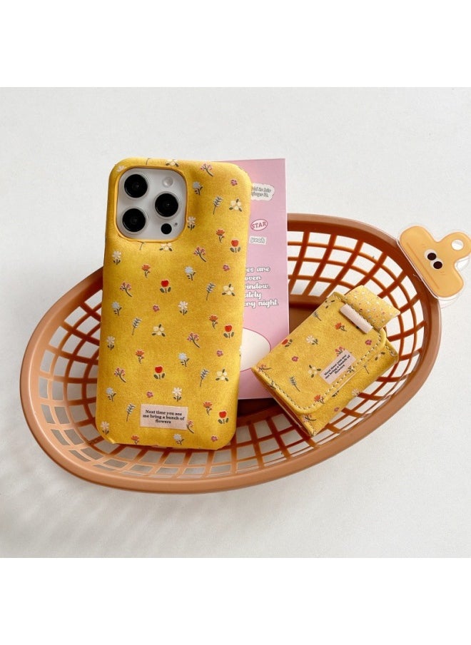 Generic - Creative Flip Cover Leather Case Yellow Bottom Floral For Apple AirPods1/2 Bluetooth Headset Pro Protective Case For 3/4 Soft-Color:Leather Case With Yellow Background Floral-Applicable Models:Airpods 1/2 Generation - Image 1
