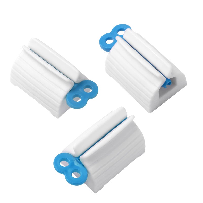 3pcsRolling Tube Toothpaste Squeezer Toothpaste Seat Holder Stand for Bathroom AccessoriesBlue