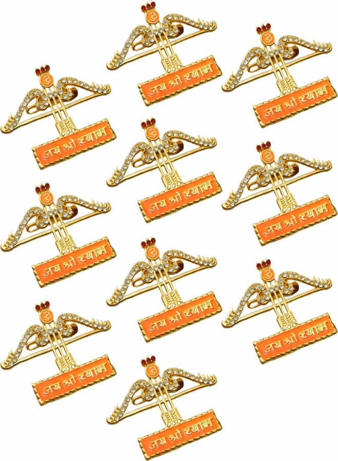 SRC Creations Teen Baan Unisex Non-Precious Metal Jai Shri Shyam Brooch (Multicolour) -Pack of 10 Pieces - Image 1