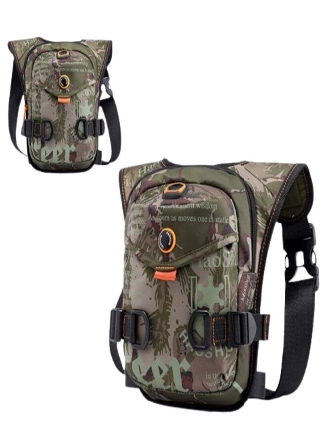 Stylish Shoulder Bag Waterproof Waist Bag for Men and Women Drop Leg Hip Belt Bag with Earphone Hole, Key Chain Holder & Anti-Theft Pocket for Cycling Hiking Climbing Camping - Image 1