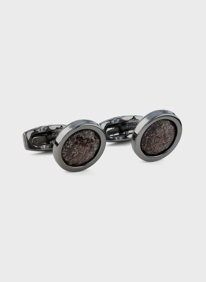 Robert Wood Round Cuff Link In A Gift Box