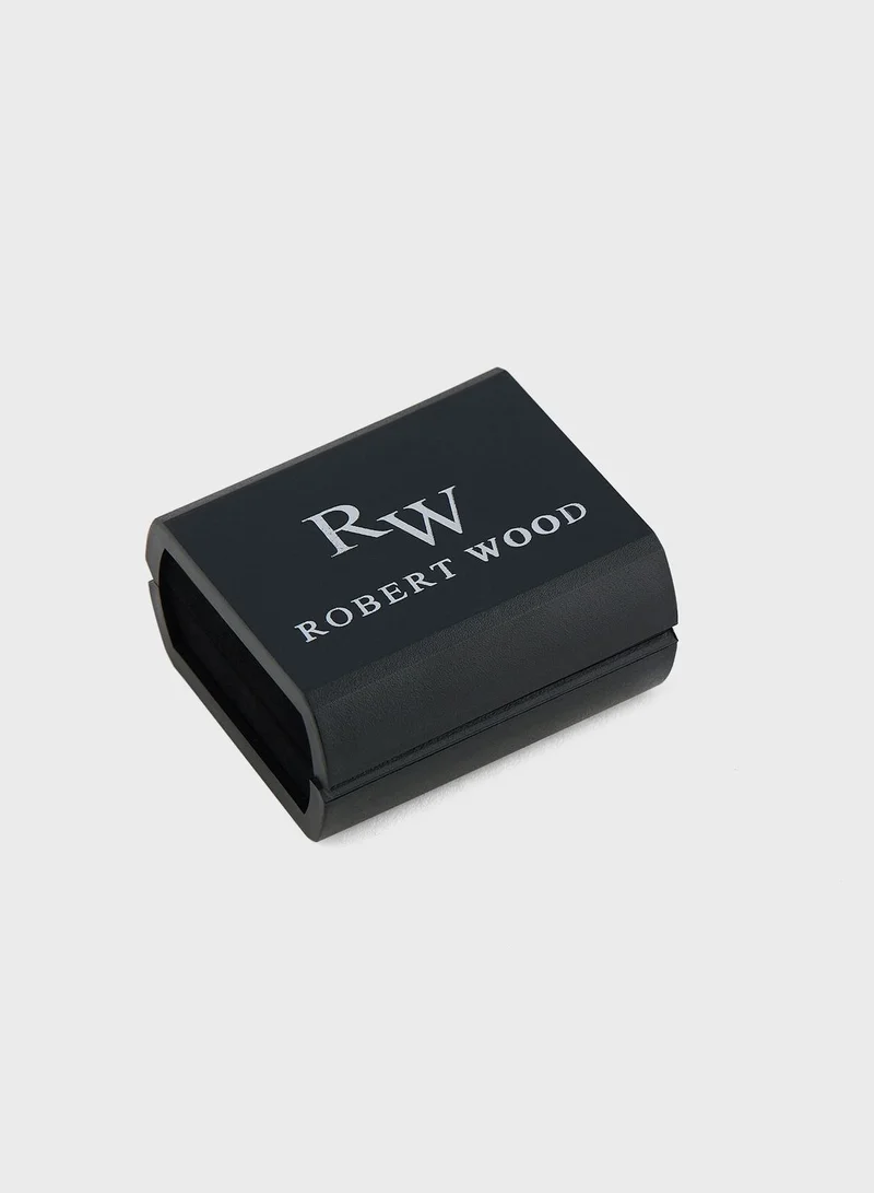 Robert Wood Round Cuff Link In A Gift Box