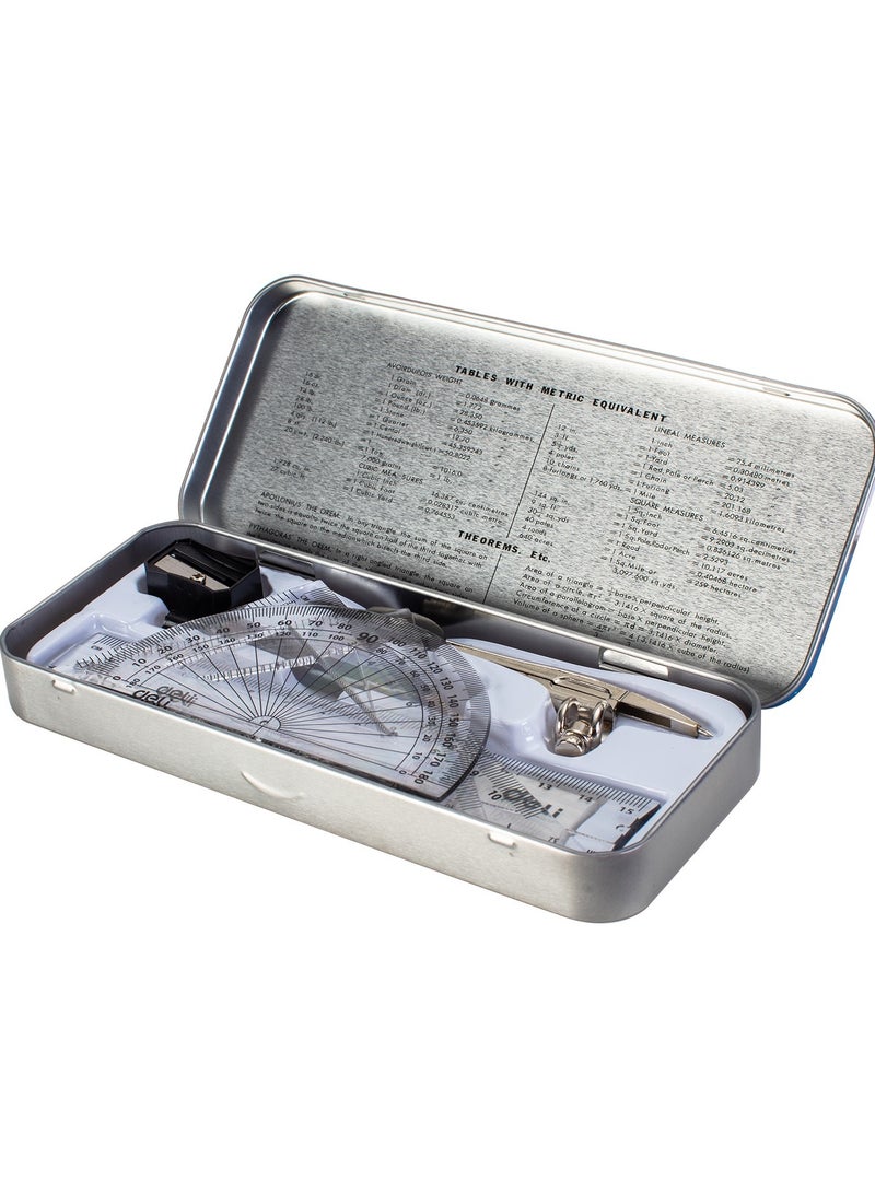 Deli 8-Piece Geometric Drafting Set For School In Metal Box - Image 5