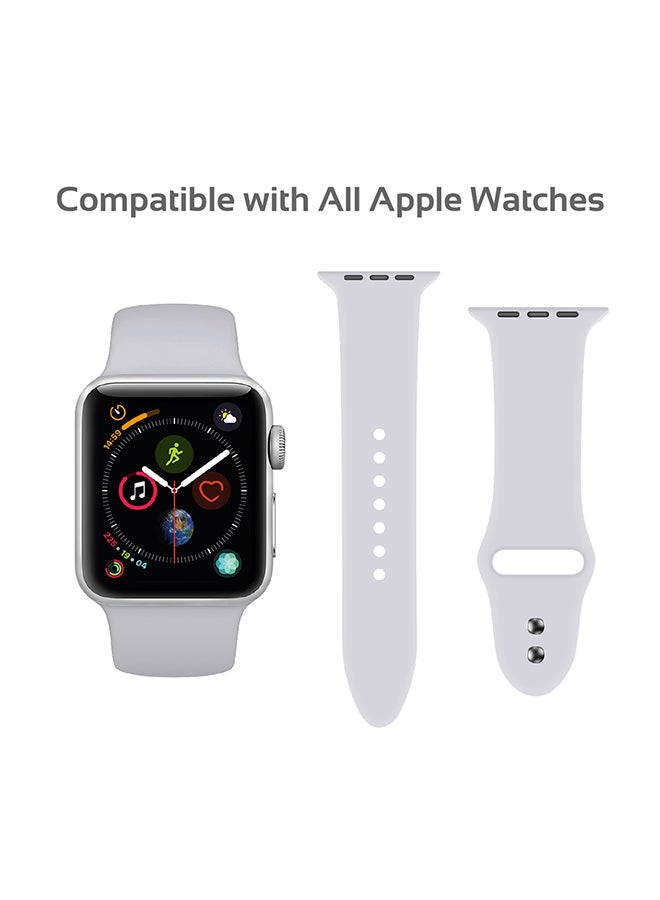 PROMATE Sport Silicone Apple Watch 42mm/44mm Strap, Durable Sweatproof Silicone Replacement Wrist Strap with Secure Double Lock Pin and Adjustable Soft Band for Apple Watch Series 1,2,3 and 4 Small/Medium Size, Oryx-42SM Grey - Image 3
