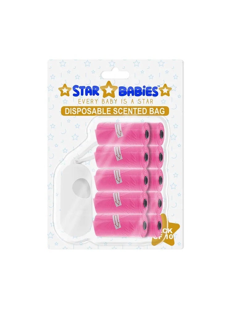 STAR BABiES - Star Babies - Scented Bag W/ Dispenser Blister - Pack of 10/150 Bags - Pink - Image 1