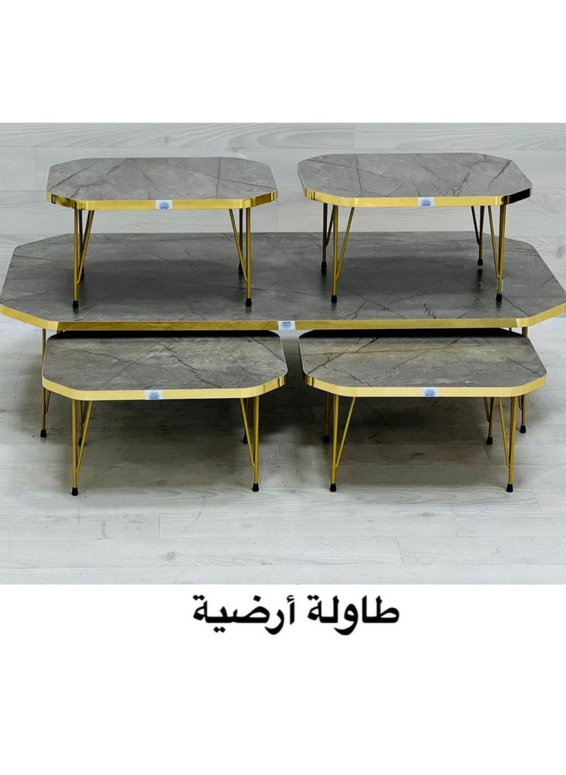 Generic - مجموعة من 5 قطع مكونة من طاولة قهوة و 4 طاولات جانبية لمنزل أنيق ومثالي - Image 1