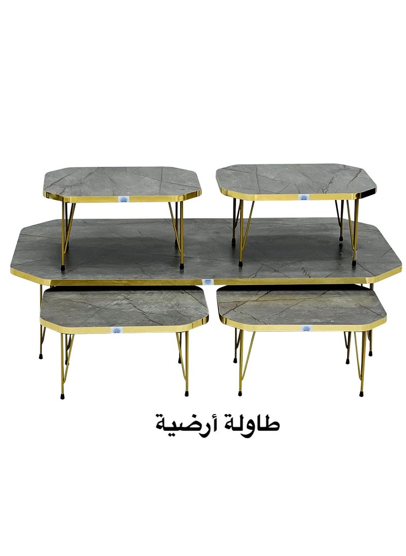 Generic - مجموعة من 5 قطع مكونة من طاولة قهوة و 4 طاولات جانبية لمنزل أنيق ومثالي - Image 1