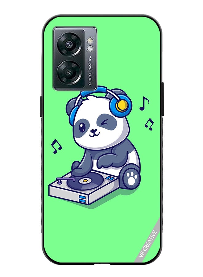 VR CREATIVE Protective Case Cover For Oppo A57 5G Panda Playing Music Design Multicolour - Image 1