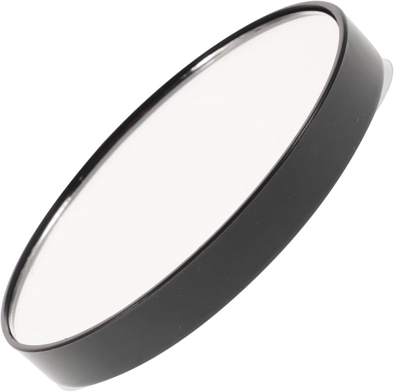 Black Round Suction Cup Compact Pocket Cosmetic Mirror for Travel and Bathroom - Image 1