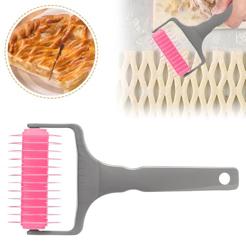 Ginfonr Pastry Lattice Roller Cutter, Pastry Cutter Roller DIY Baking Tool for Dought Cookie Pie, Crust Pastry Wheel for Cutting, Baking & Cooking Tool for Apple Pie Crust or Ravioli Pasta - Image 2
