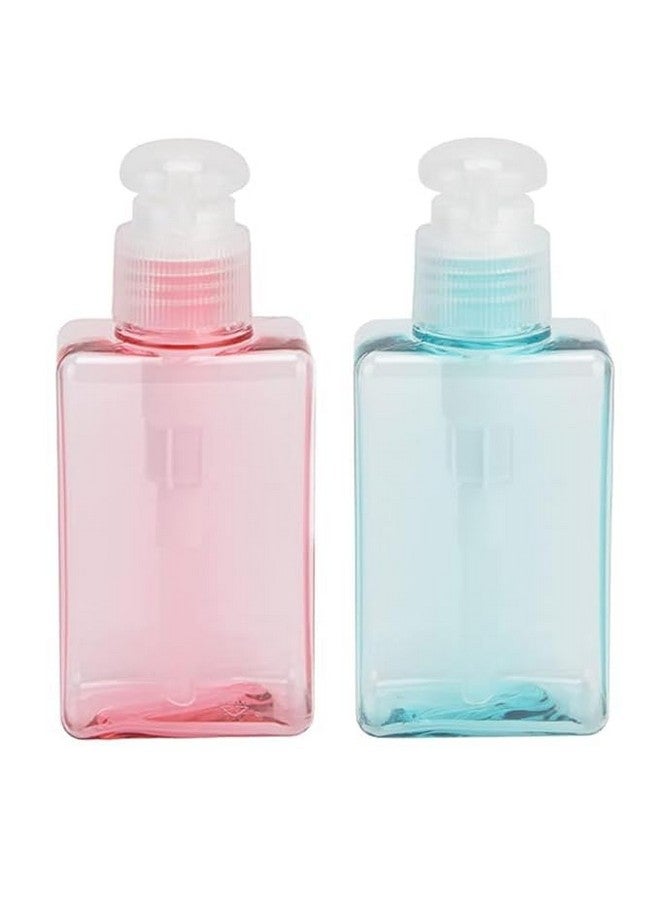 BANIRA Travel Pump Bottle Dispenser, 100 ml, Pink & Green, Pack of 2, for Lotion, Shower Gel, Hand Soap - Image 1