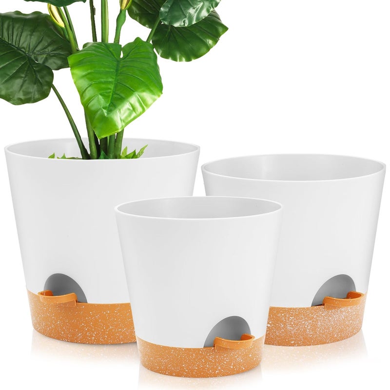 GARDIFE 1098 inch Plant pots planters for Indoor Plants self Watering Plant Pot Flower pots White