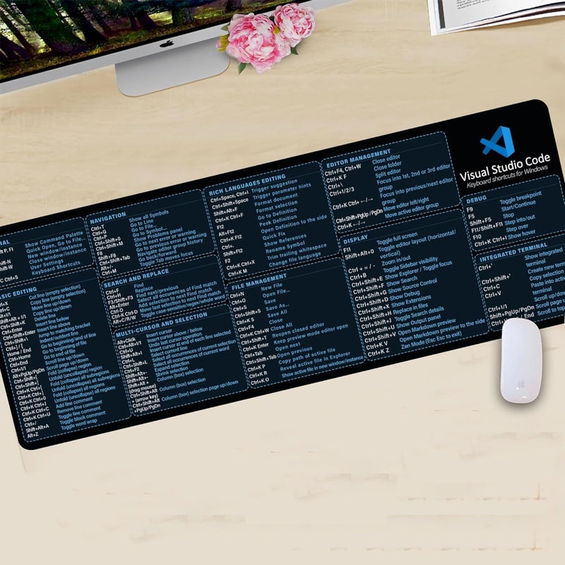 Designfullprint Visual Studio, Code Shortcuts, Mouse Pad for Designers, Quick Start Guide, Cheatsheet Mouse Pad, Office Supplies, Keyboard Tips, Gifts for Beginners Photographers, KMH - Image 4