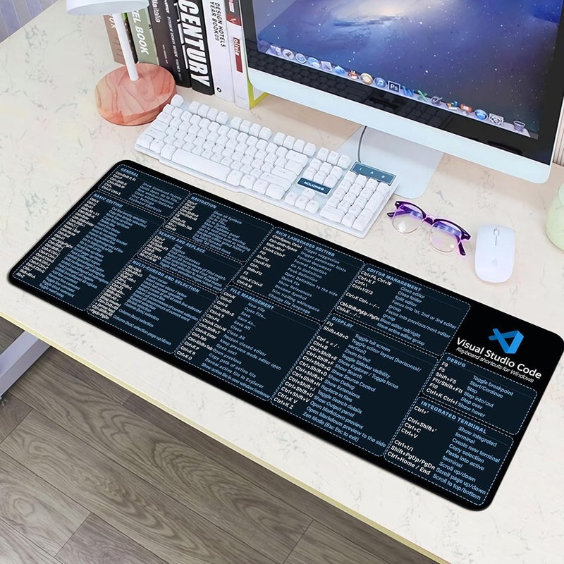 Designfullprint Visual Studio, Code Shortcuts, Mouse Pad for Designers, Quick Start Guide, Cheatsheet Mouse Pad, Office Supplies, Keyboard Tips, Gifts for Beginners Photographers, KMH - Image 2