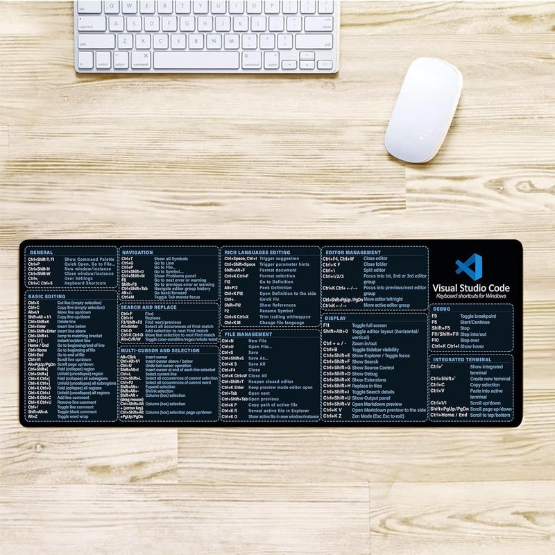 Designfullprint Visual Studio, Code Shortcuts, Mouse Pad for Designers, Quick Start Guide, Cheatsheet Mouse Pad, Office Supplies, Keyboard Tips, Gifts for Beginners Photographers, KMH - Image 3