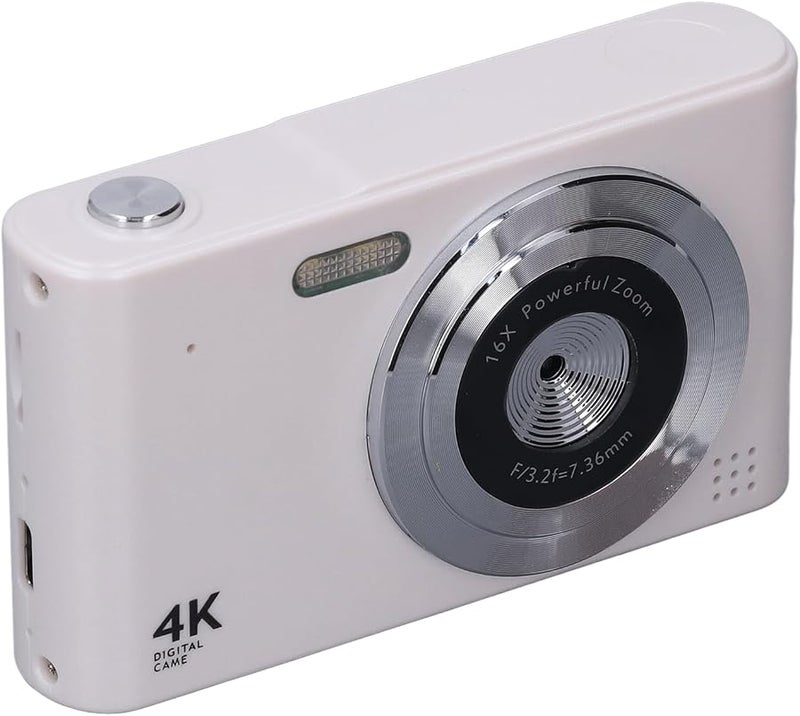 White Digital Camera 16x Zoom Anti Shake Vlogging Compact Camera for Kids Travel - Image 3