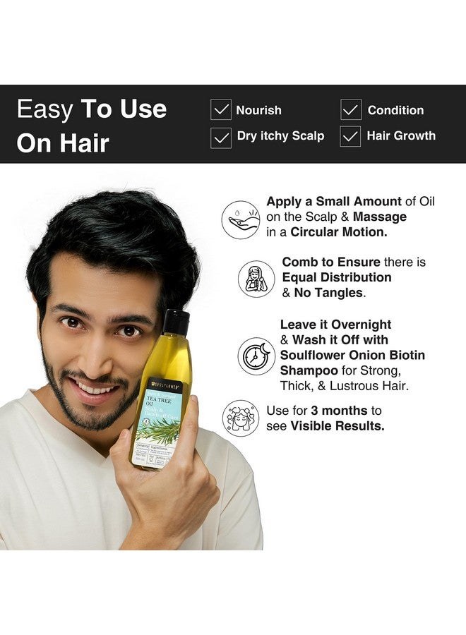 Soulflower Tea Tree Hair Oil | Hair Growth, Scalp Nourishment, Anti Dandruff | Pure, Natural, & Cold Pressed | Tea Tree Essential Oil, Castor, Sesame, Olive & Jojoba Oil | 225Ml - Image 5