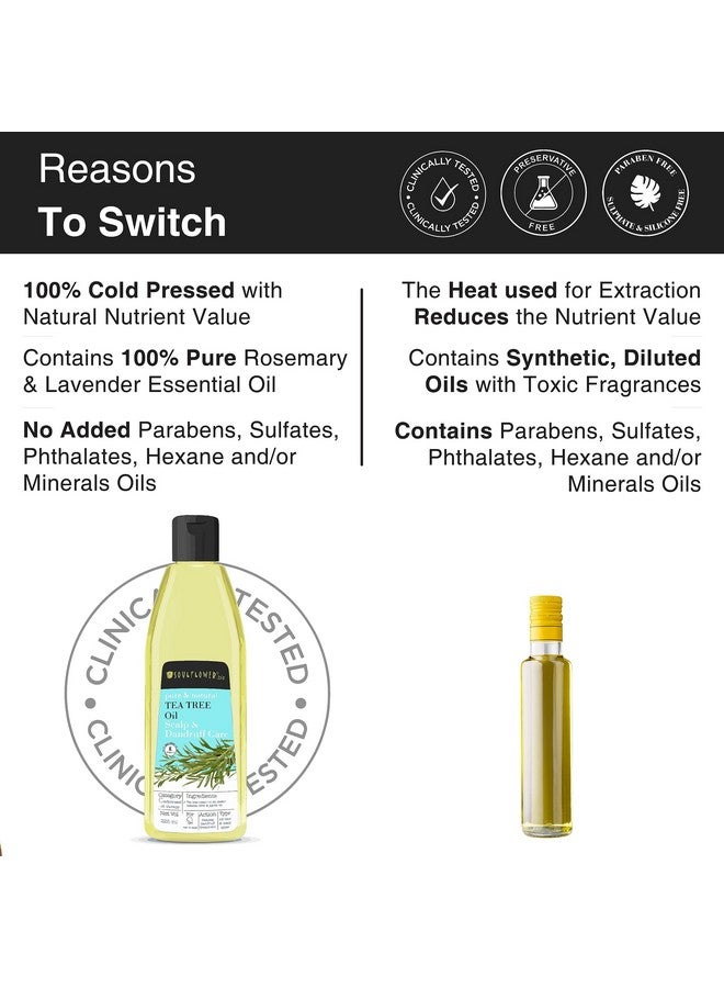 Soulflower Tea Tree Hair Oil | Hair Growth, Scalp Nourishment, Anti Dandruff | Pure, Natural, & Cold Pressed | Tea Tree Essential Oil, Castor, Sesame, Olive & Jojoba Oil | 225Ml - Image 4
