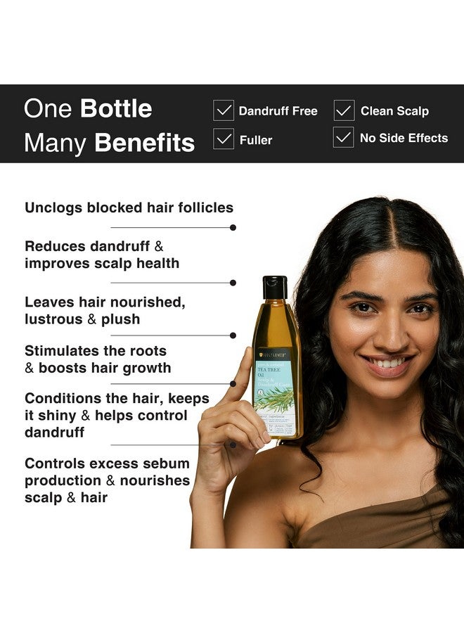 Soulflower Tea Tree Hair Oil | Hair Growth, Scalp Nourishment, Anti Dandruff | Pure, Natural, & Cold Pressed | Tea Tree Essential Oil, Castor, Sesame, Olive & Jojoba Oil | 225Ml - Image 3
