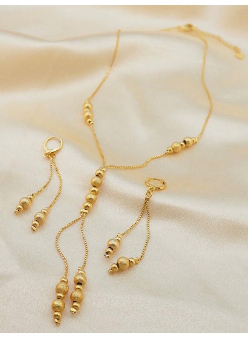 Casual collection Trendy & Elegant Gold Plated Necklace & Earrings Jewellery Set For Women With Gift Box - Image 2