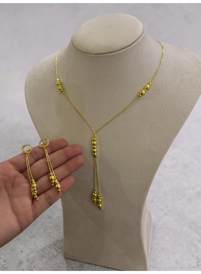 Casual collection Trendy & Elegant Gold Plated Necklace & Earrings Jewellery Set For Women With Gift Box - Image 1