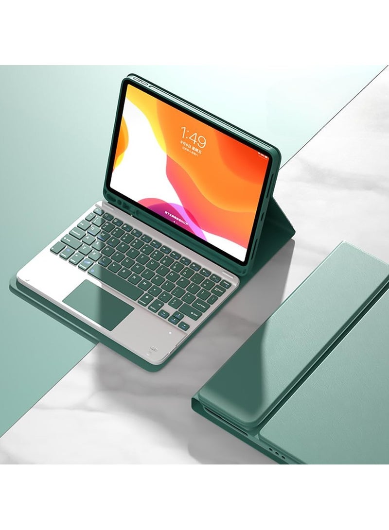 حافظة مزودة بلوحة مفاتيح باللغتين العربية والإنجليزية لجهاز iPad من الجيل العاشر بحجم 10.9 بوصة (2022)، مع حافظة لقلم آبل، حافظة iPad مع لوحة مفاتيح، لوحة مفاتيح سحرية، ودعم لوضع السكون التلقائي.