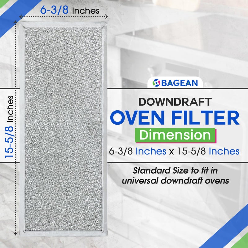 Bagean Downdraft Stovetop Filter Replacement For 71002111 Jenn Air Filter Downdraft 15.6 X 6.4 - Range Oven Filter Fits Into Jennair Downdraft Filter Vent And Protects The Stove Fan (2-Pack) - Image 3