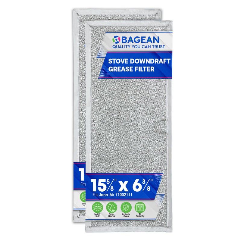 Bagean Downdraft Stovetop Filter Replacement For 71002111 Jenn Air Filter Downdraft 15.6 X 6.4 - Range Oven Filter Fits Into Jennair Downdraft Filter Vent And Protects The Stove Fan (2-Pack) - Image 1