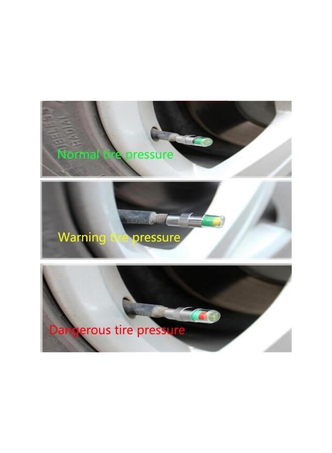 Generic 4/8 Pcs Car Tire Pressure Monitor Valve Stem Caps, Sensor Indicator 3 Color Eye Alert, Tyre Valve Dust Cover Air Valve Caps, 4 PCS  - Image 2