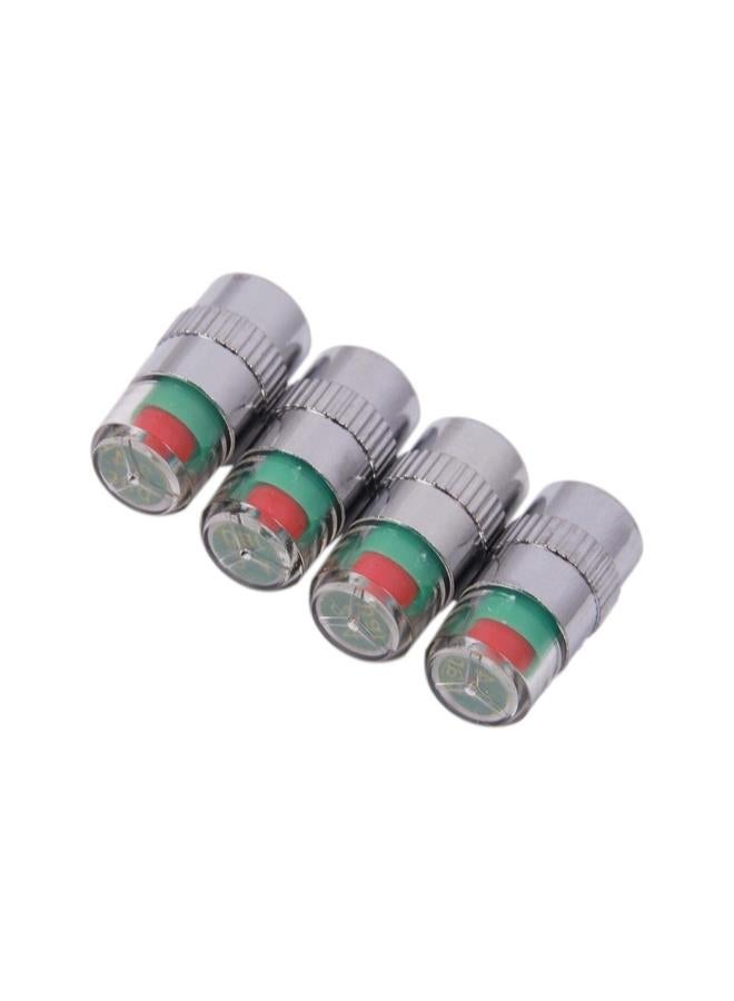 Generic 4/8 Pcs Car Tire Pressure Monitor Valve Stem Caps, Sensor Indicator 3 Color Eye Alert, Tyre Valve Dust Cover Air Valve Caps, 4 PCS  - Image 1